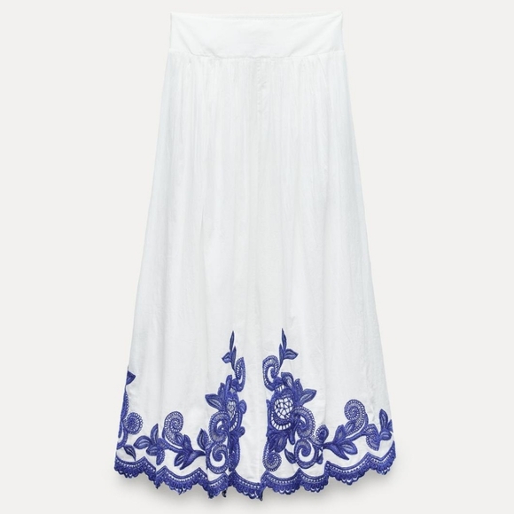 ZARA Skirt White and Blue Size XS and S - Picture 14 of 16